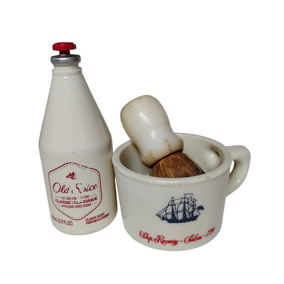 🪒💈Vintage Old Spice Shaving Set Mug Brush After Shave Classic Grooming Retro - Picture 8 of 16